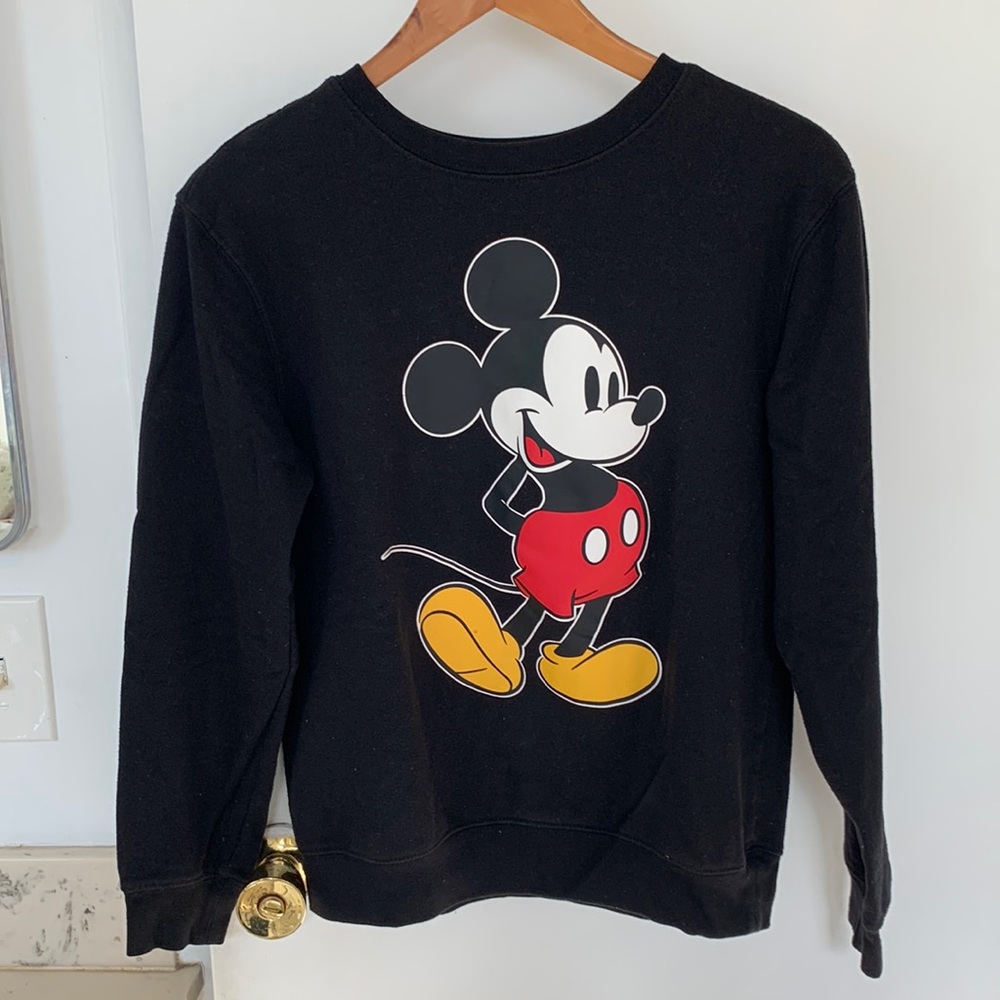 Juniors Mickey Mouse crew neck sweater